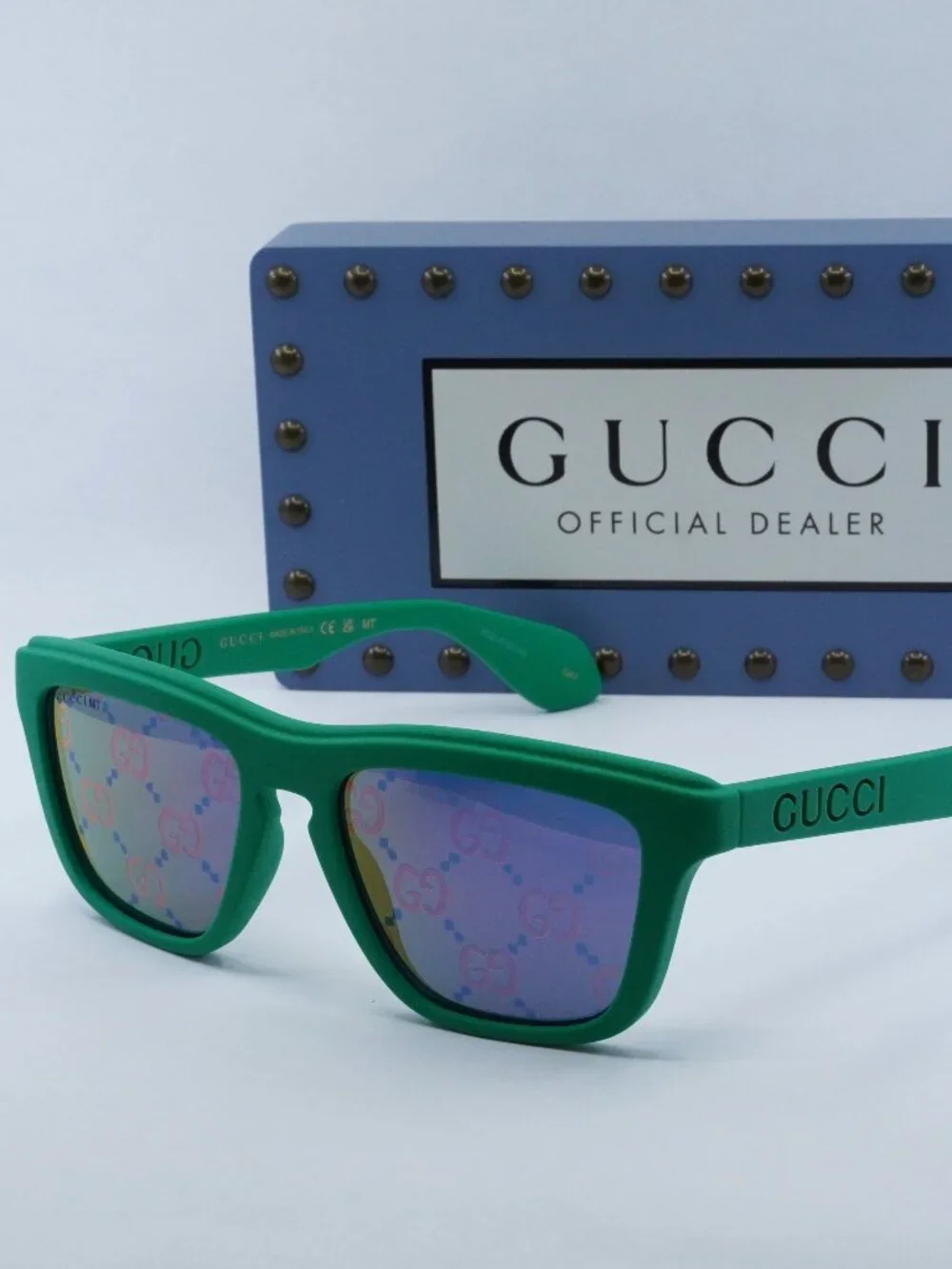 Gucci GG1571S 004 Women Square Sunglasses - Green / Blue